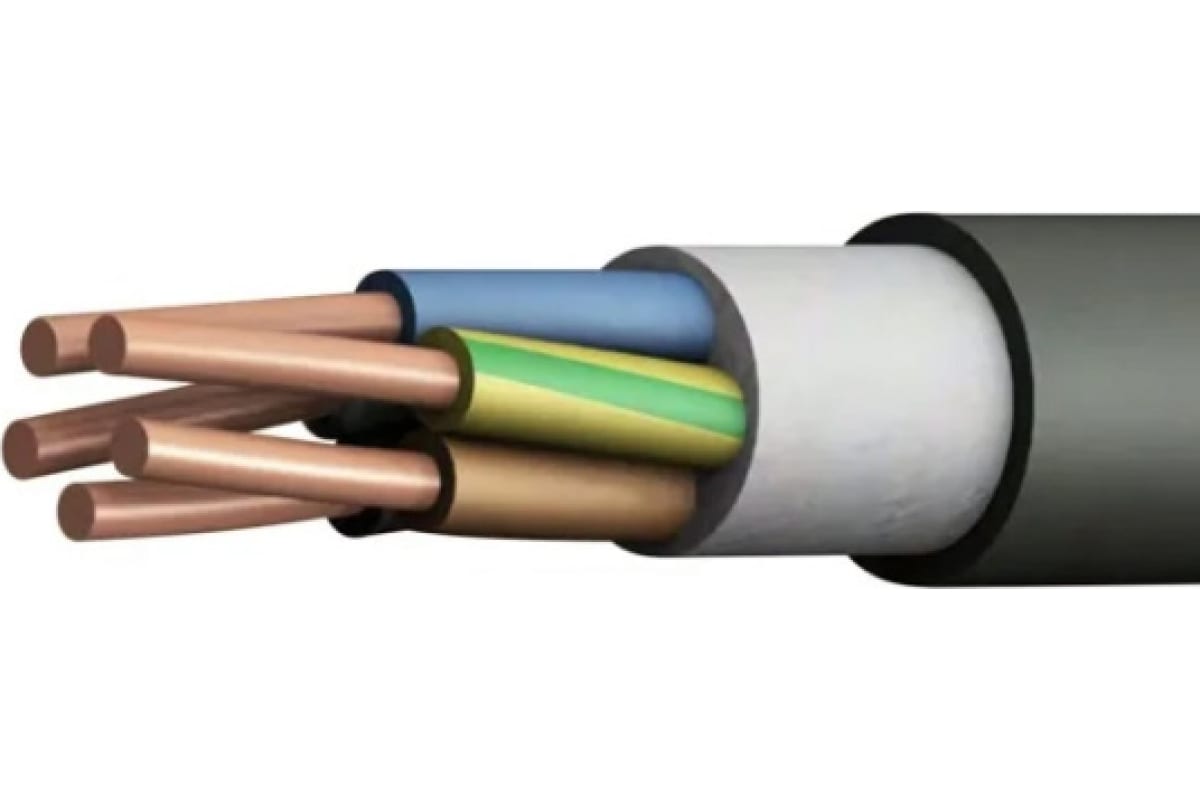 Кабель силовой (электрический) [ ВВГнг 5x1.5 ] (ПВХ, негорючий)